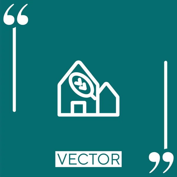 Maison Icône Vectorielle Icône Linéaire Ligne Caressée Modifiable — Image vectorielle