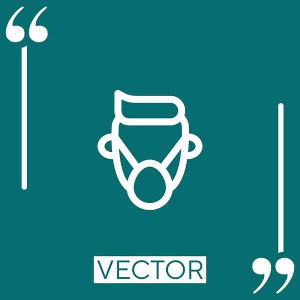 Masque Médical Icône Vectorielle Icône Linéaire Ligne Caressée Modifiable — Image vectorielle