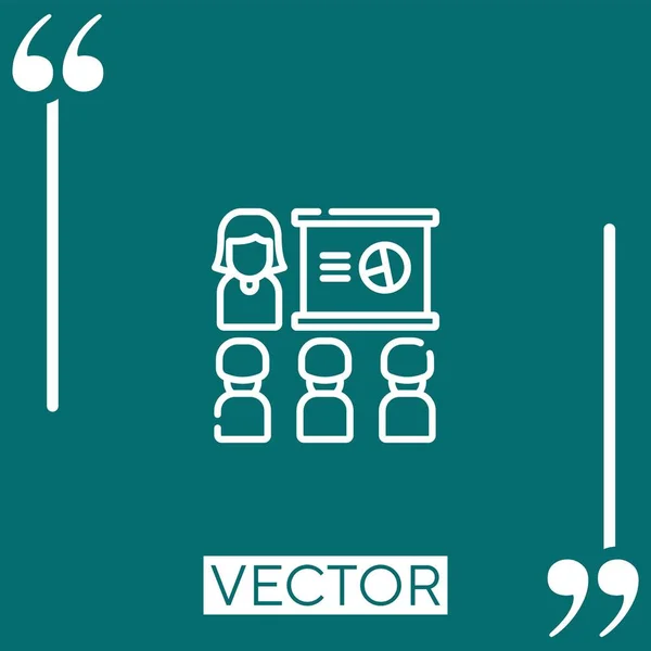 Ícone Vetor Encontro Ícone Linear Linha Encadeada Editável — Vetor de Stock