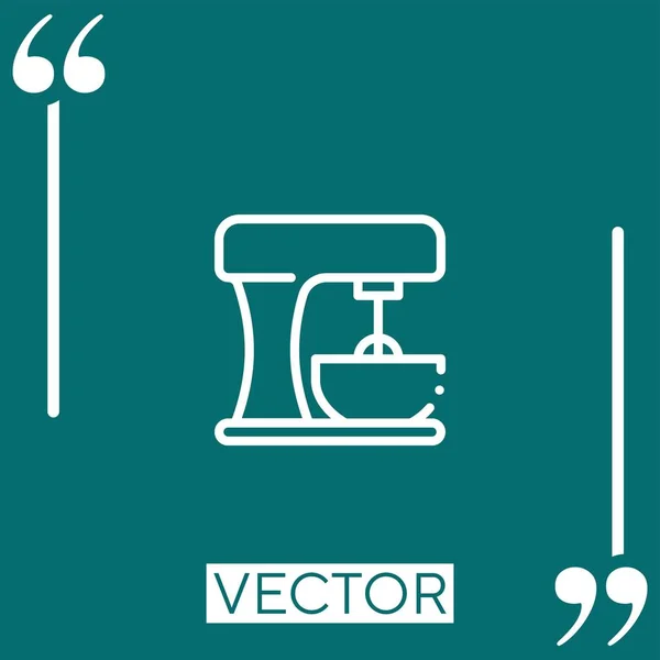 Mixer Vektorsymbol Lineares Symbol Bearbeitbare Strichlinie — Stockvektor