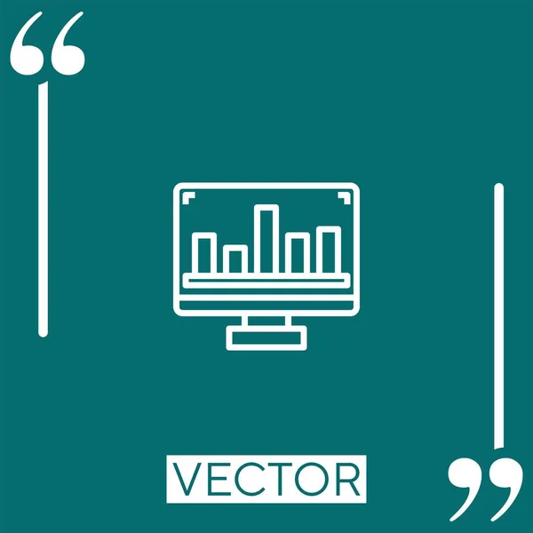 Ícone Vetor Monitor Ícone Linear Linha Encadeada Editável — Vetor de Stock