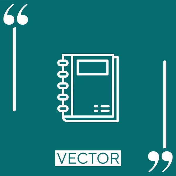 Notebook Vector Icon Icono Lineal Línea Acariciada Editable — Vector de stock