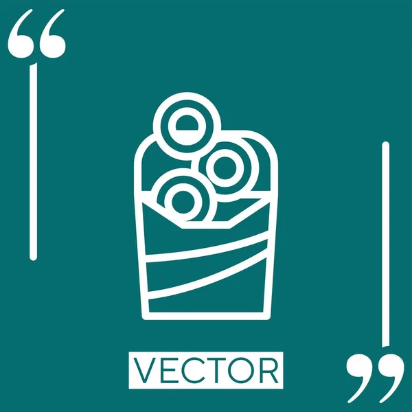 Icono Del Vector Del Anillo Cebolla Icono Lineal Línea Acariciada — Vector de stock