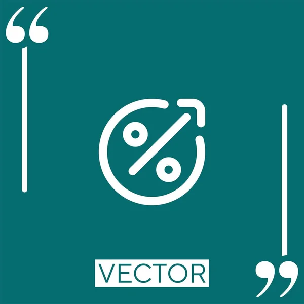 Ícone Vetorial Percentual Ícone Linear Linha Encadeada Editável — Vetor de Stock