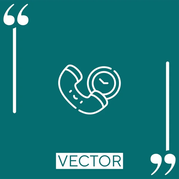 Icono Vector Llamada Telefónica Icono Lineal Línea Acariciada Editable — Archivo Imágenes Vectoriales