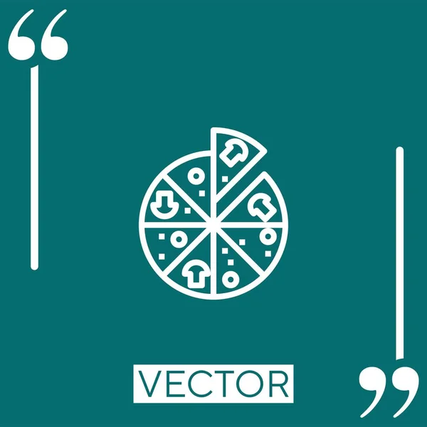 Pizza Vector Icono Icono Lineal Línea Acariciada Editable — Vector de stock
