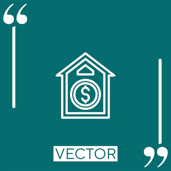 Icono Del Vector Ahorro Icono Lineal Línea Acariciada Editable — Vector de stock