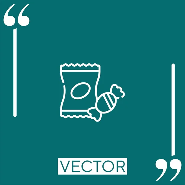 Snack Vetor Ícone Ícone Linear Linha Encadeada Editável — Vetor de Stock