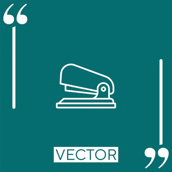 Icono Del Vector Grapadora Icono Lineal Línea Acariciada Editable — Vector de stock