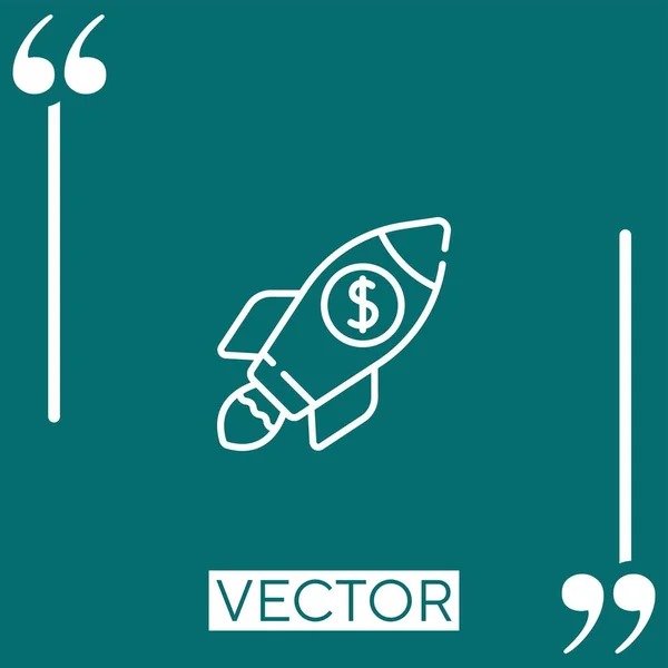 Startup Vektor Symbol Lineares Symbol Bearbeitbare Strichlinie — Stockvektor