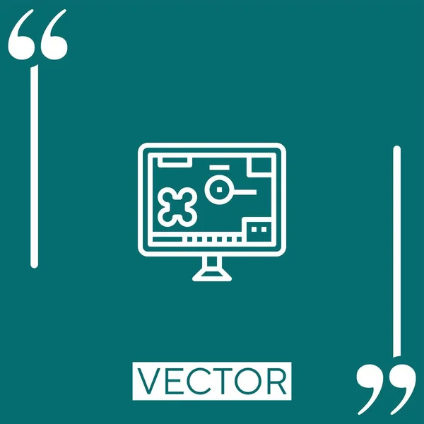 Juego Estrategia Vector Icono Icono Lineal Línea Acariciada Editable — Vector de stock