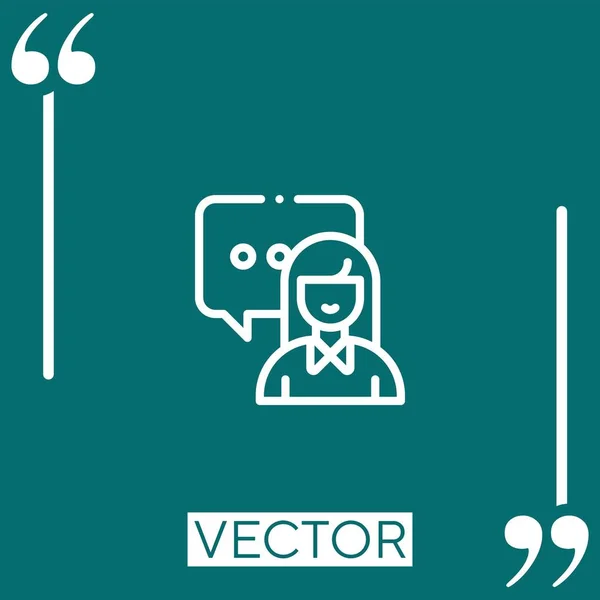 Hablar Icono Vectorial Icono Lineal Línea Acariciada Editable — Vector de stock