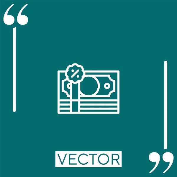 Icône Vectorielle Fiscale Icône Linéaire Ligne Caressée Modifiable — Image vectorielle