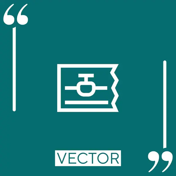 Ticket Vector Icon Icono Lineal Línea Acariciada Editable — Vector de stock