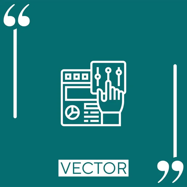 Benutzeroberfläche Vektorsymbol Lineares Symbol Bearbeitbare Strichlinie — Stockvektor