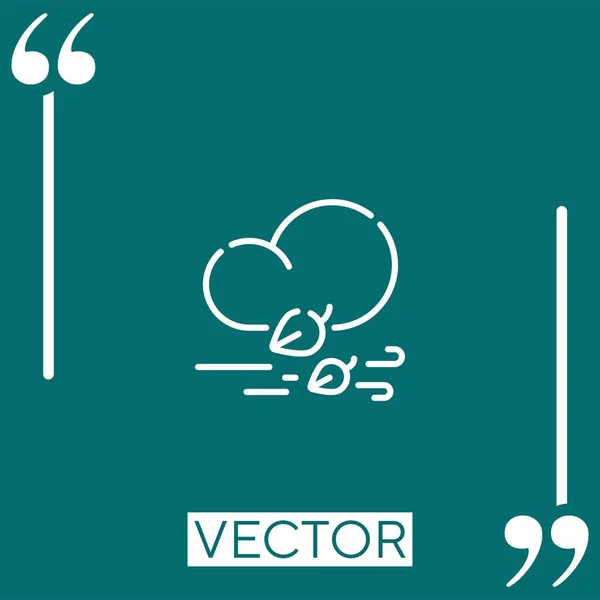 Icono Del Vector Del Viento Icono Lineal Línea Acariciada Editable — Vector de stock