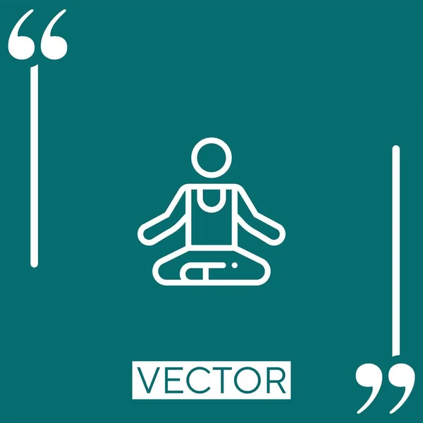 Icona Vettoriale Yoga Icona Lineare Linea Tracciata Modificabile — Vettoriale Stock