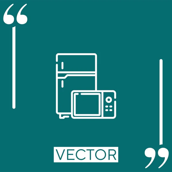 Appliance Vector Icon Icono Lineal Línea Acariciada Editable — Vector de stock