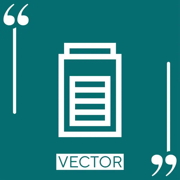 Batterij Vector Icoon Lineair Icoon Aanpasbare Streepjeslijn — Stockvector