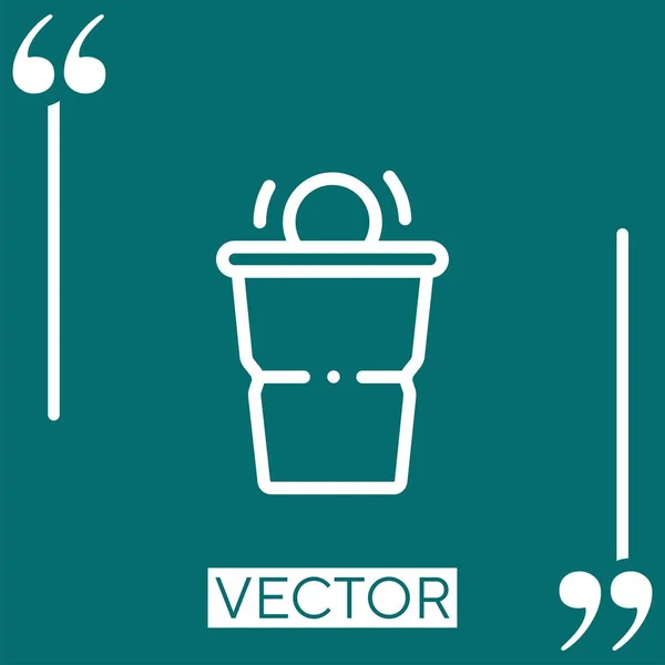 Bier Pong Vektor Symbol Lineares Symbol Bearbeitbare Strichlinie — Stockvektor