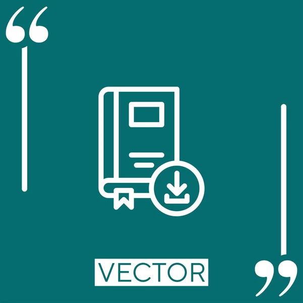 Livre Icône Vectorielle Icône Linéaire Ligne Caressée Modifiable — Image vectorielle