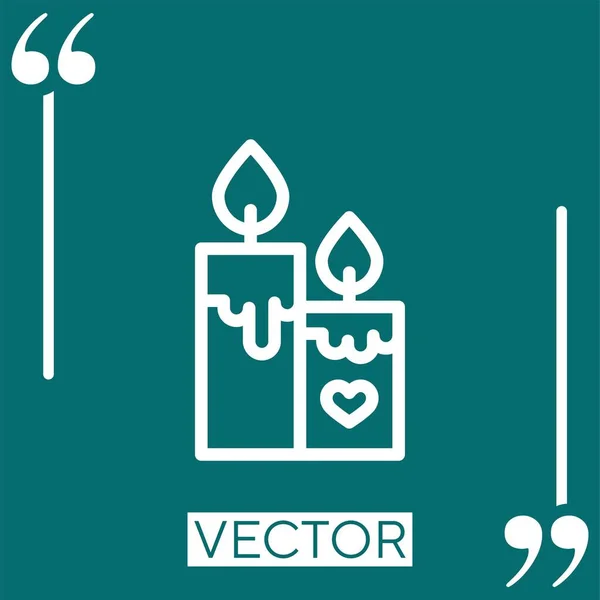 Gyertyák Vektor Ikon Lineáris Ikon Szerkeszthető Simított Vonal — Stock Vector