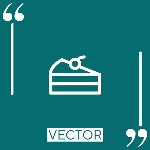 Cheesecake Vector Icon Icono Lineal Línea Acariciada Editable — Vector de stock