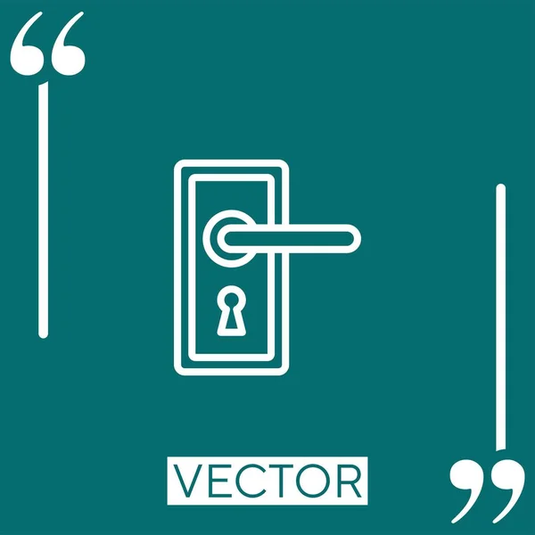 Doorknob Vector Icon Icono Lineal Línea Acariciada Editable — Vector de stock