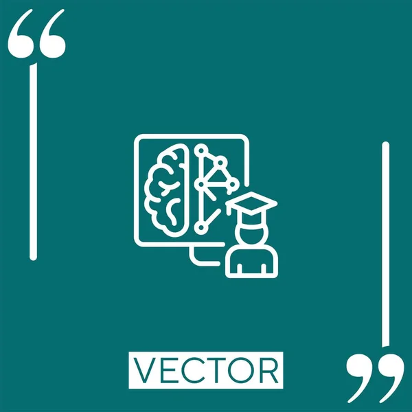 Education Vector Icon Linear Icon Editable Stroked Line — Stock Vector
