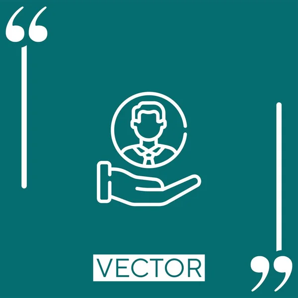 Employé Icône Vectorielle Icône Linéaire Ligne Caressée Modifiable — Image vectorielle