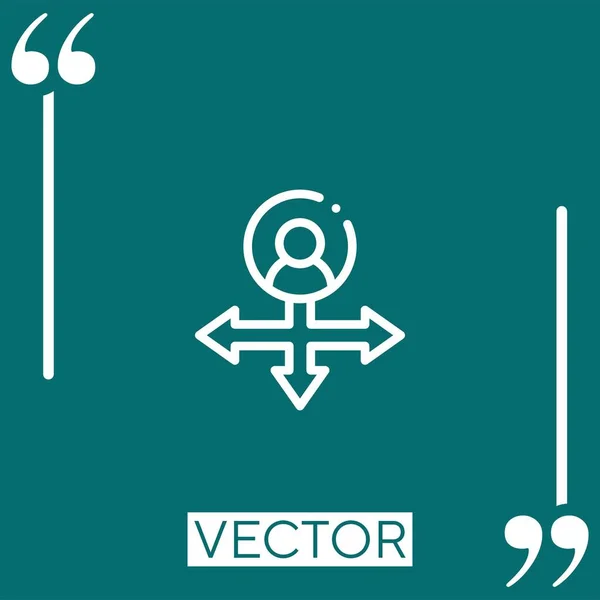 Guía Vector Icono Icono Lineal Línea Acariciada Editable — Archivo Imágenes Vectoriales