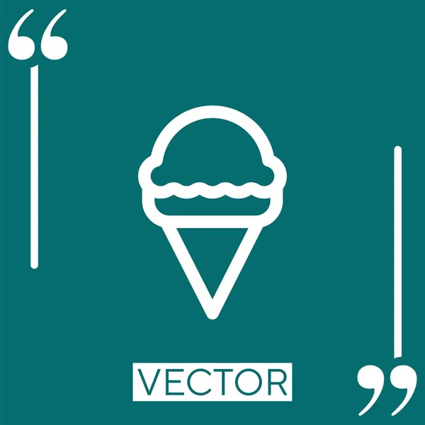 Ice Cream Vector Icon Linear Icon Editable Stroked Line — Stock Vector