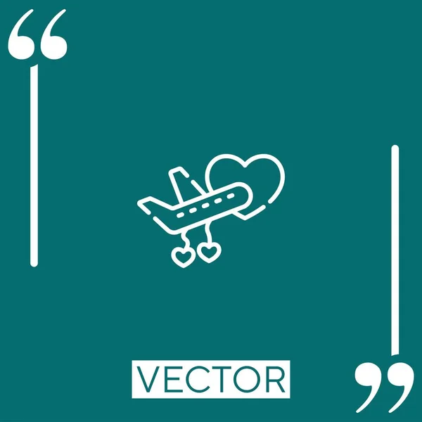 Flitterwochen Vektorsymbol Lineares Symbol Bearbeitbare Strichlinie — Stockvektor