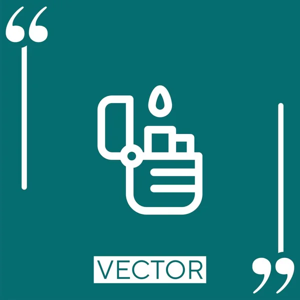 Ícone Vetorial Mais Leve Ícone Linear Linha Encadeada Editável — Vetor de Stock