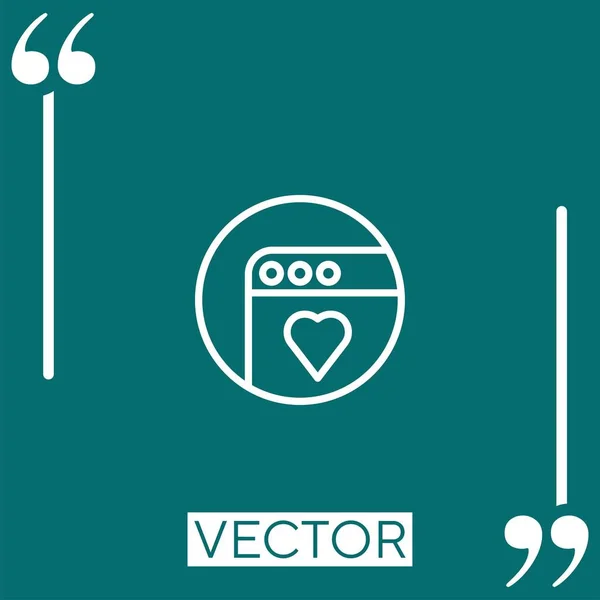 Icône Vectorielle Amour Icône Linéaire Ligne Caressée Modifiable — Image vectorielle