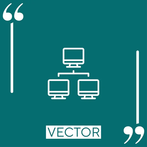 Icono Vector Red Icono Lineal Línea Acariciada Editable — Vector de stock