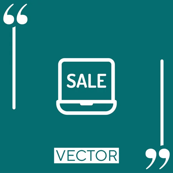 Icono Vector Venta Línea Icono Lineal Línea Acariciada Editable — Vector de stock