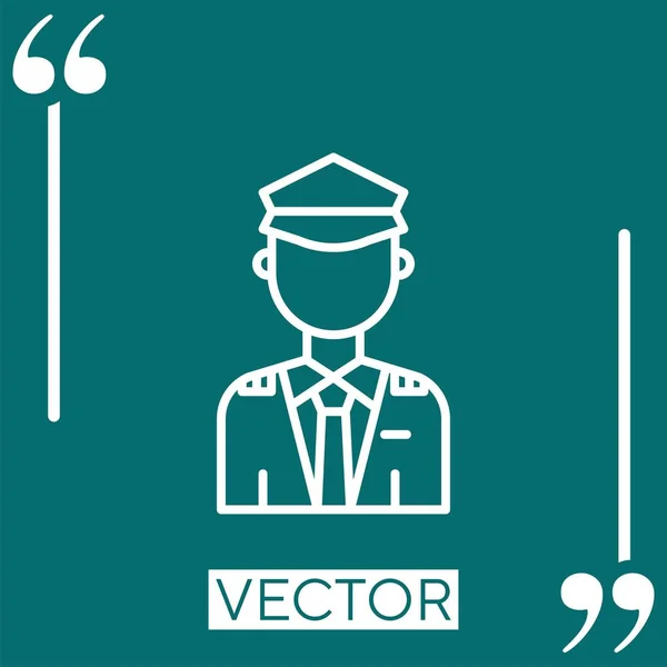 Pilot Vector Icon Linear Icon Editable Stroked Line — Stock Vector