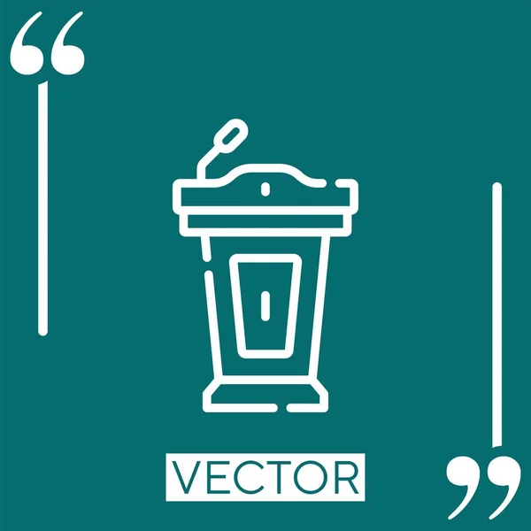 Podium Vektor Symbol Lineares Symbol Bearbeitbare Strichlinie — Stockvektor