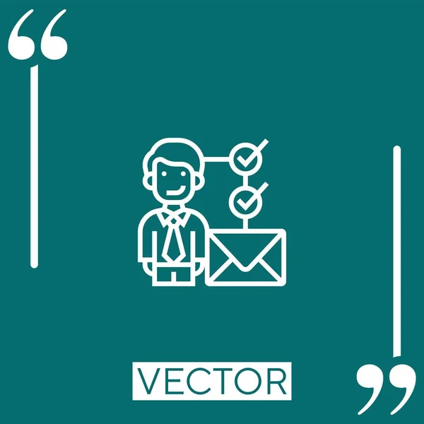 Recruteur Icône Vectorielle Icône Linéaire Ligne Caressée Modifiable — Image vectorielle