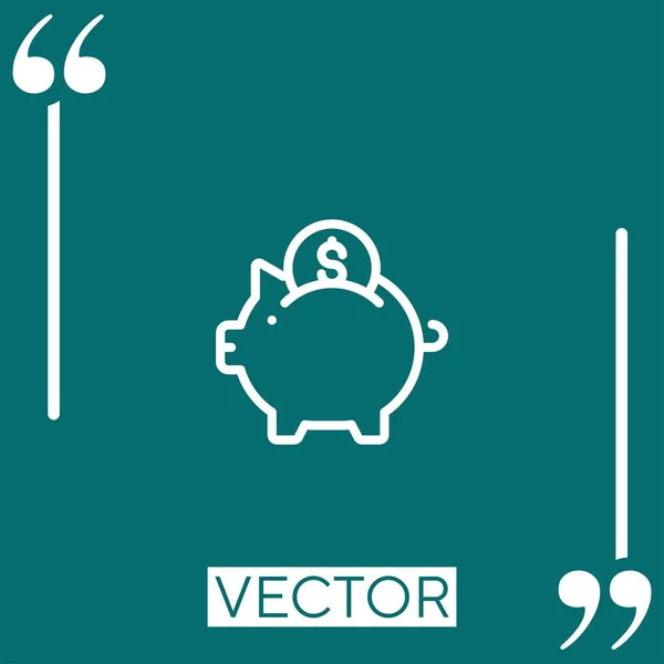 Ahorro Icono Lineal Línea Carrera Editable — Vector de stock