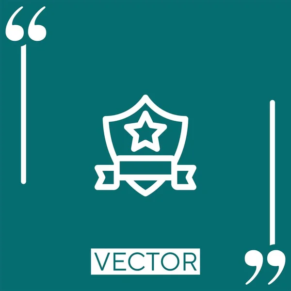 Escudo Vector Icono Icono Lineal Línea Acariciada Editable — Vector de stock