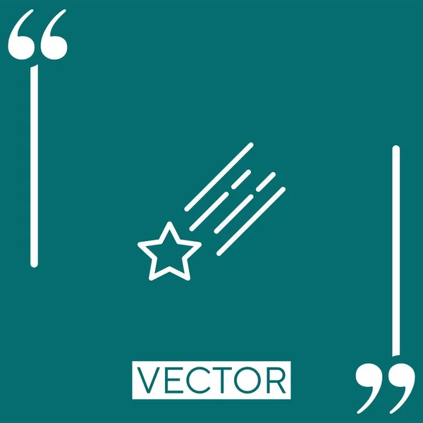 Icono Vectorial Estrella Fugaz Icono Lineal Línea Acariciada Editable — Vector de stock