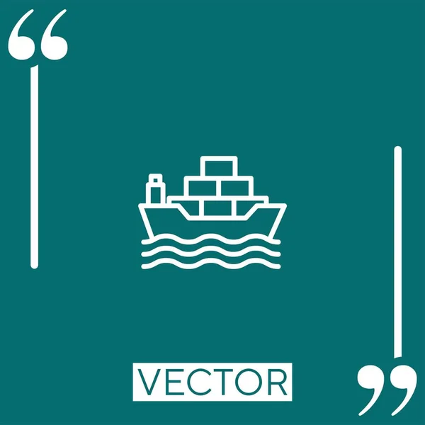 Ícone Vetor Nave Ícone Linear Linha Encadeada Editável — Vetor de Stock