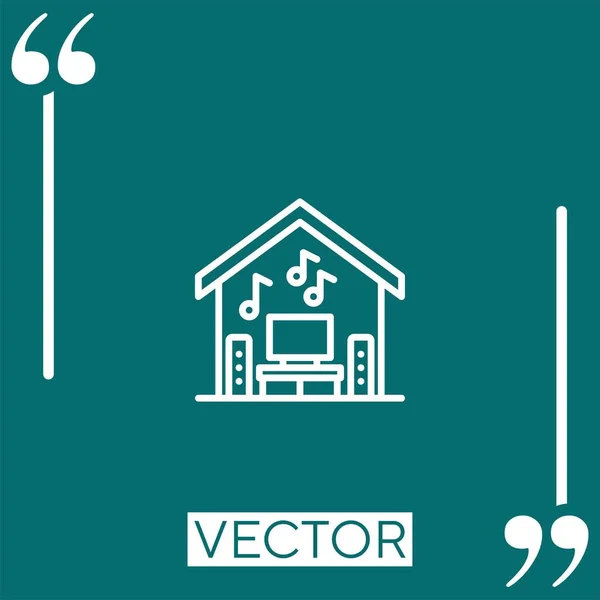 Bleiben Sie Hause Vektorsymbol Lineares Symbol Bearbeitbare Strichlinie — Stockvektor