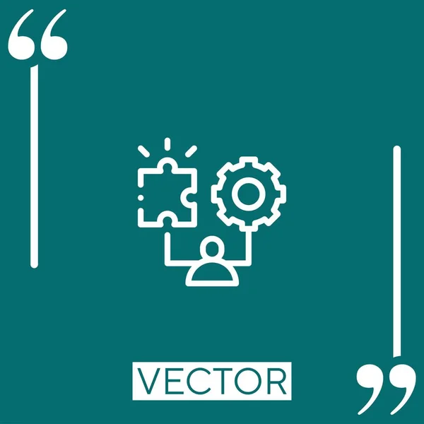 Icono Vector Estrategia Icono Lineal Línea Acariciada Editable — Archivo Imágenes Vectoriales