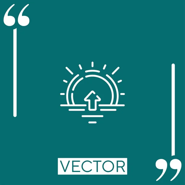 Иконка Вектора Восхода Солнца Линейная Редактируемая Линия — стоковый вектор
