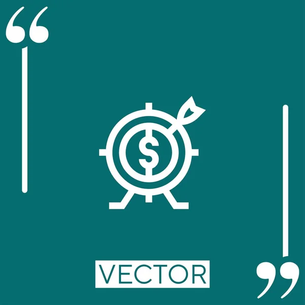 Target Vector Icon Icono Lineal Línea Acariciada Editable — Vector de stock