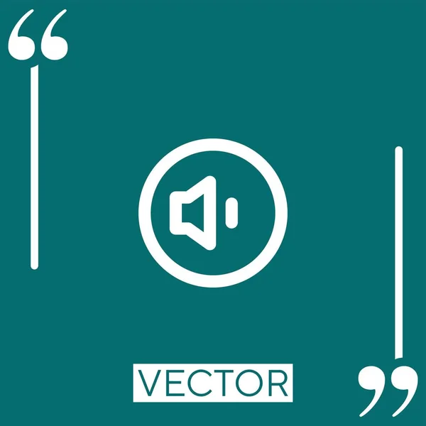 Volumen Abajo Icono Vectorial Icono Lineal Línea Acariciada Editable — Vector de stock