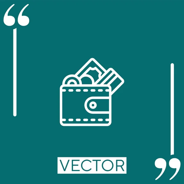 Brieftasche Vektorsymbol Lineares Symbol Bearbeitbare Strichlinie — Stockvektor